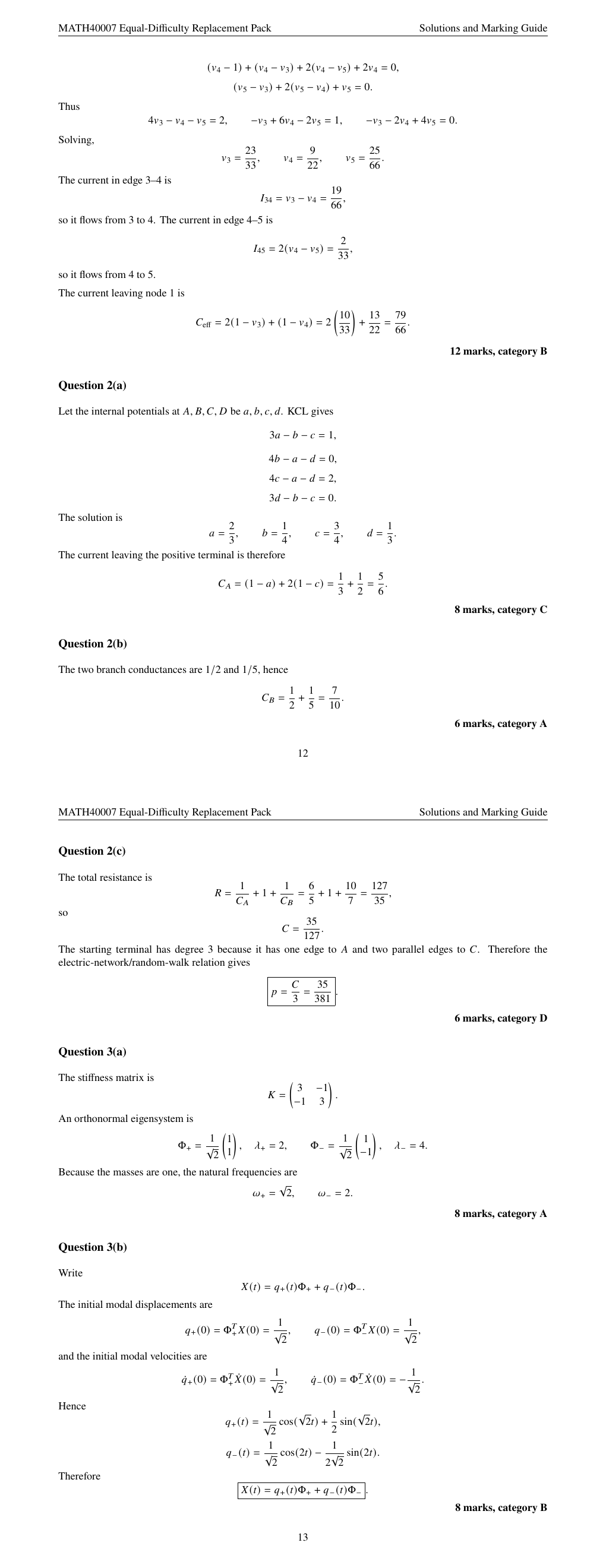 Worked solution for Question 2