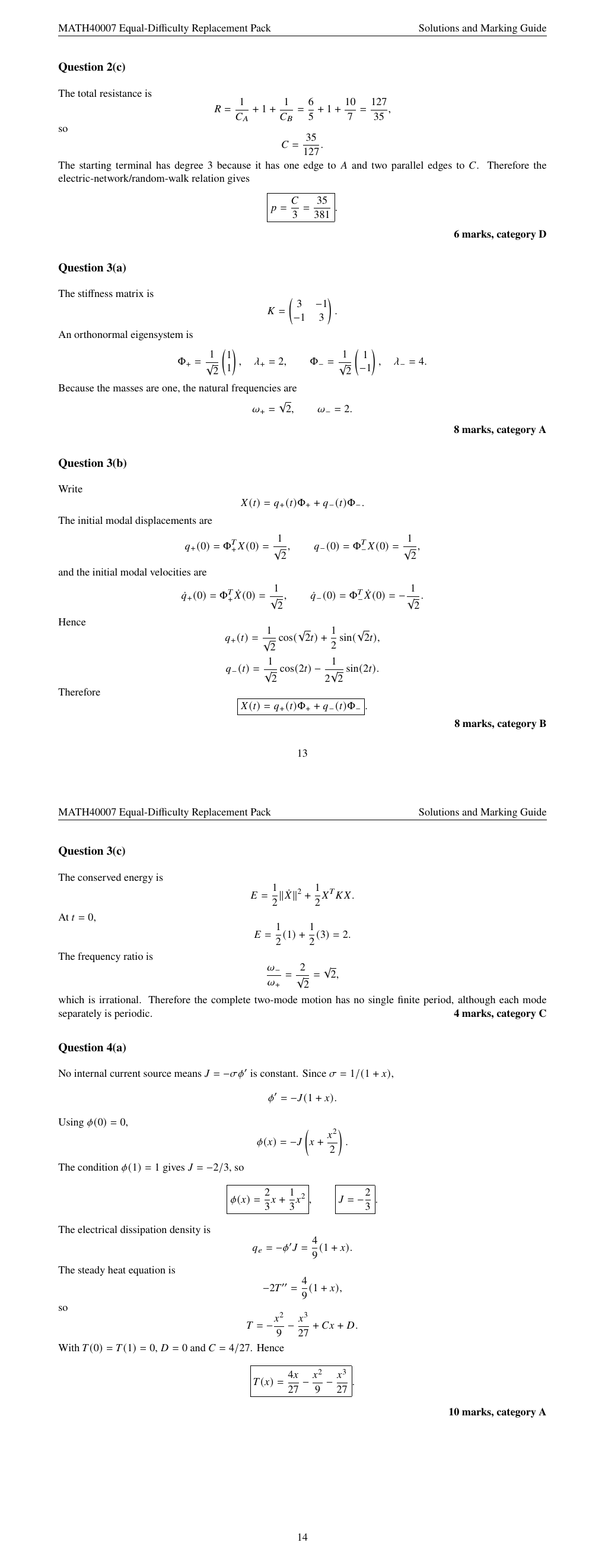 Worked solution for Question 3