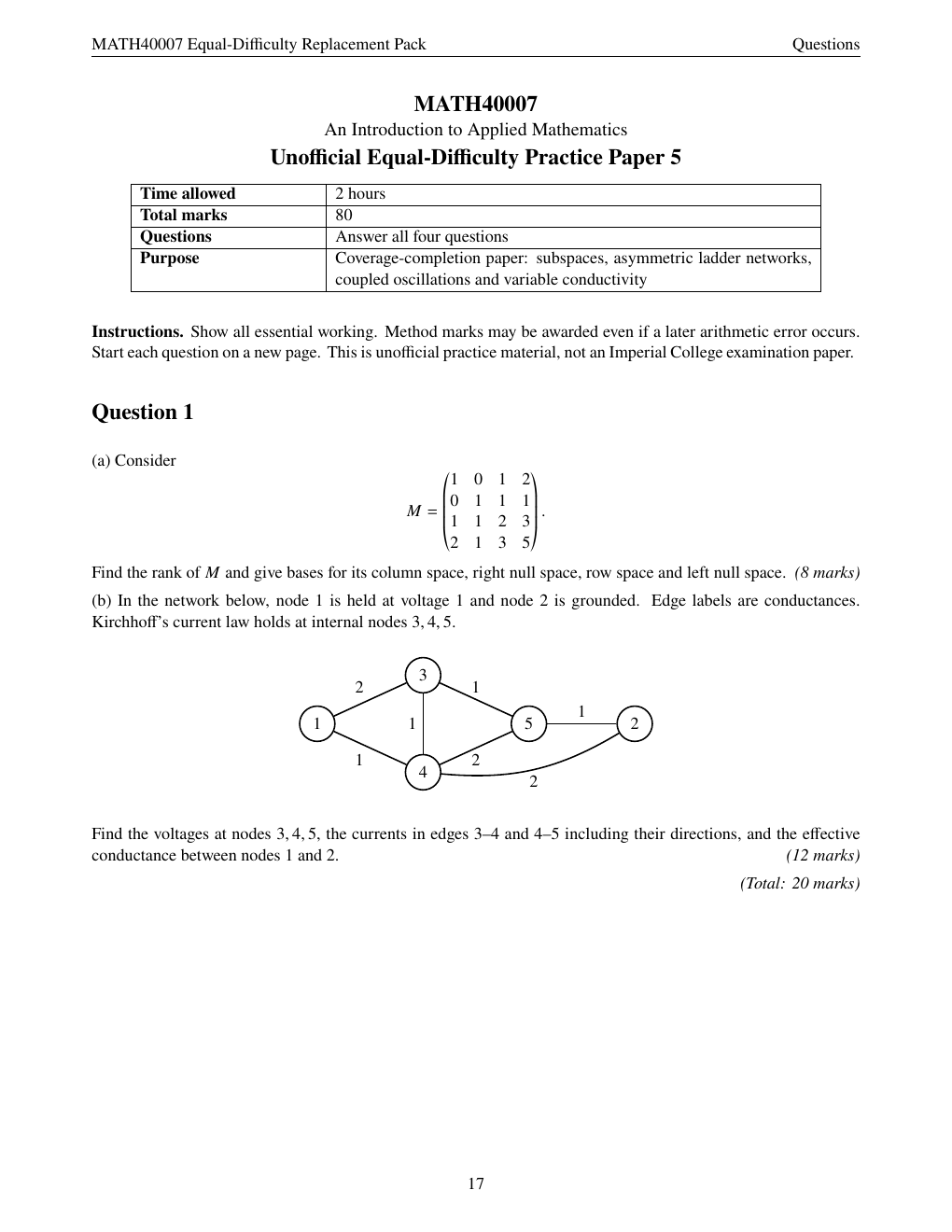 Original Question 1 page