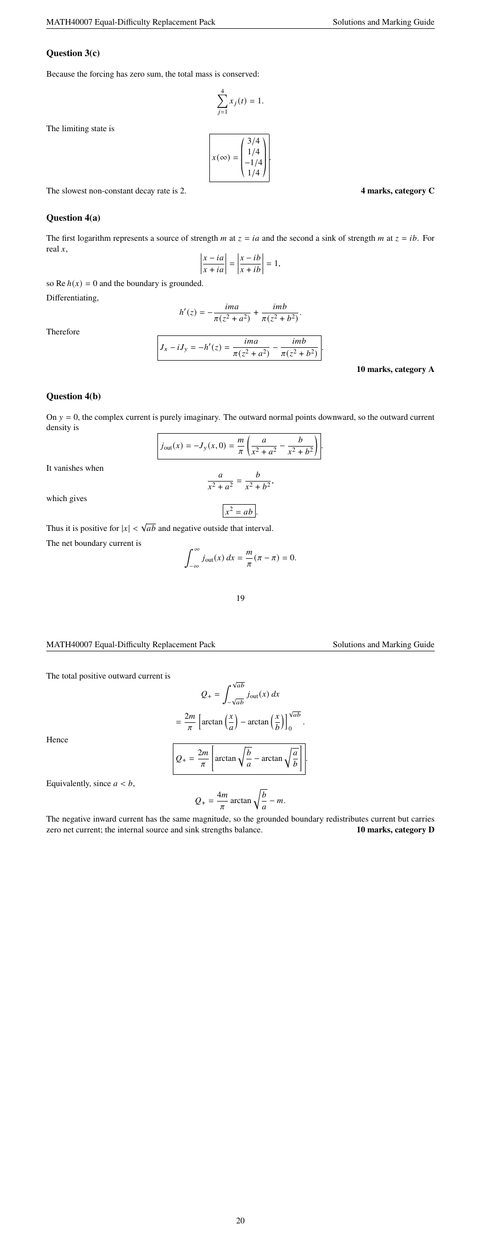 Worked solution for Question 4