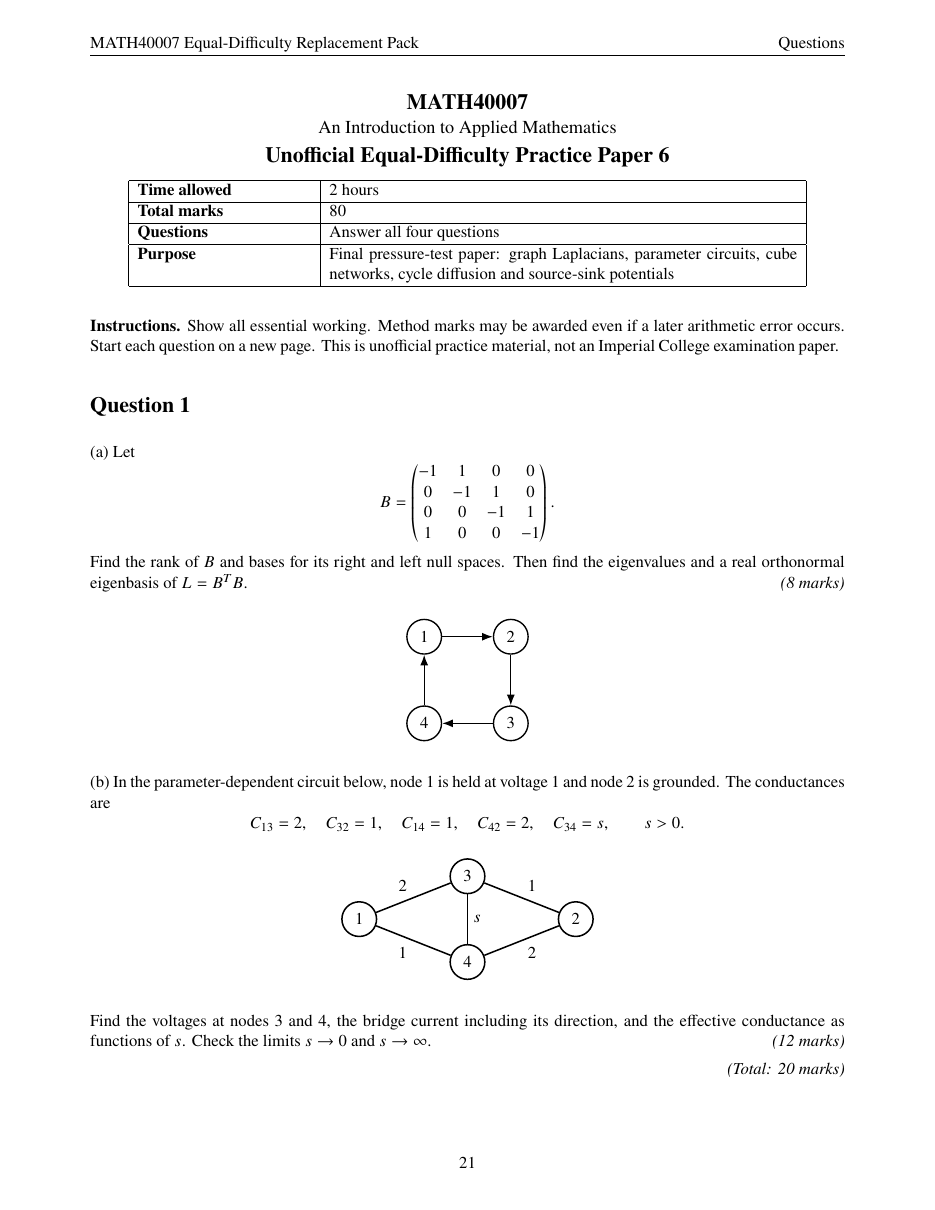 Original Question 1 page